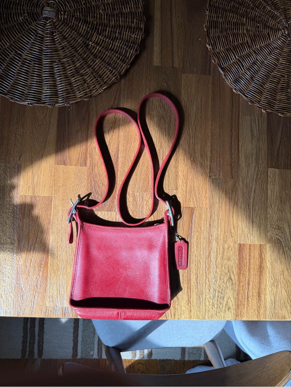 Coach Red Leather Crossbody Bag with Tag